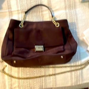 Kate spade purse burgundy suede with shoulder chain